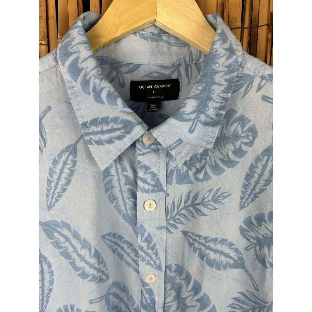 Ocean Current Hawaiian‎ Shirt Short Sleeve Button Down Blue Size XL - Picture 3 of 14